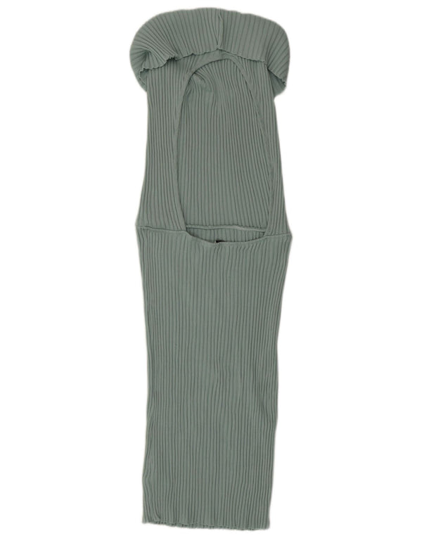 Rochie bodycon fără mâneci pentru femei Zara UK 14 mare bumbac verde