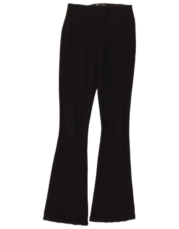 Pantaloni casual pentru femei Flare Zara Mici L26 L30 Negri