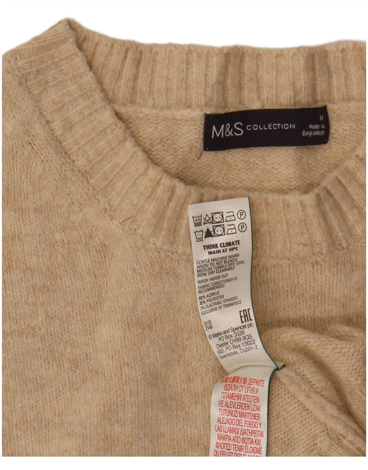 MARKS & SPENCER Pulover pentru damă cu gât crew pulover UK 14 Medium Bej