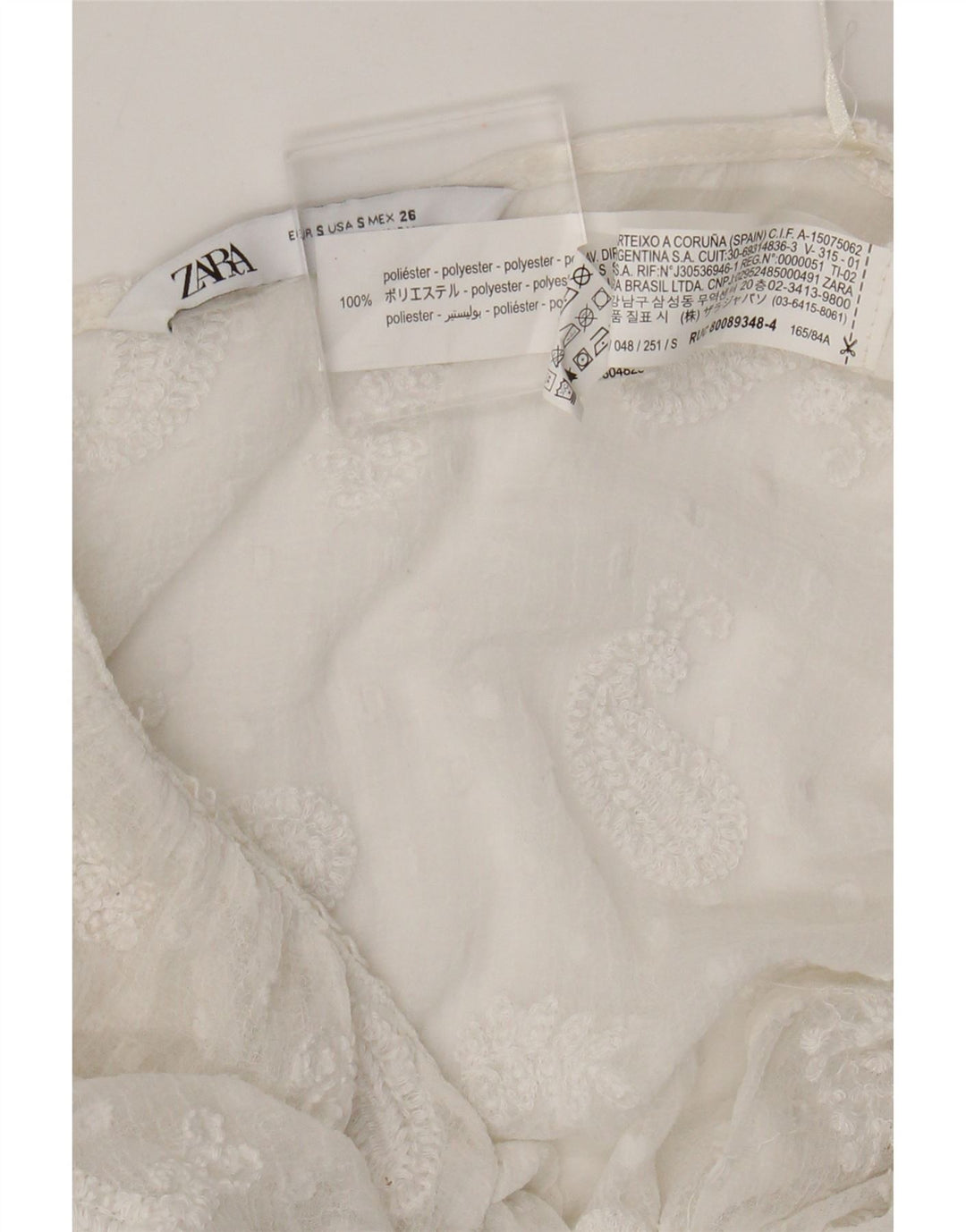 Rochie Maxi Zara Femei See Through UK 8 Small White Paisley Poliester