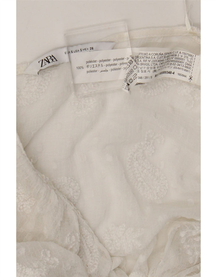 Rochie Maxi Zara Femei See Through UK 8 Small White Paisley Poliester