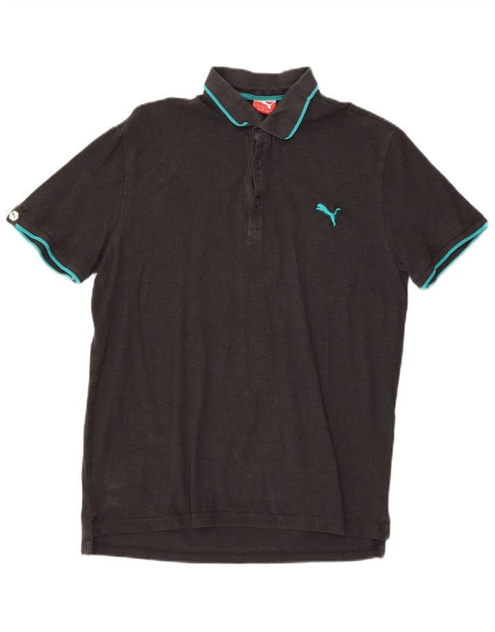 PUMA Mens Polo Shirt Medium Grey Cotton