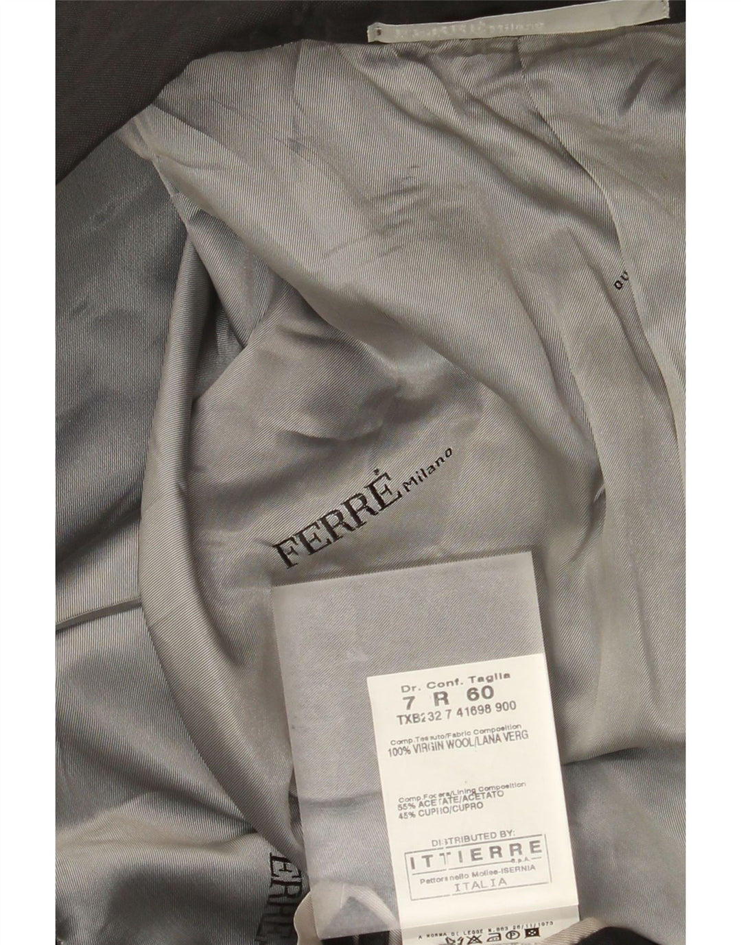 Jachetă pentru bărbați Ferre Ittierre cu 2 nasturi IT 60 5XL Lână gri