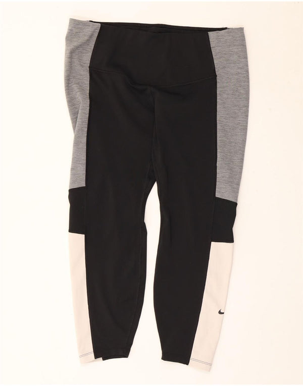 Leggings crop Nike pentru femei UK 18 XL, multicolore, sport cu blocuri de culoare