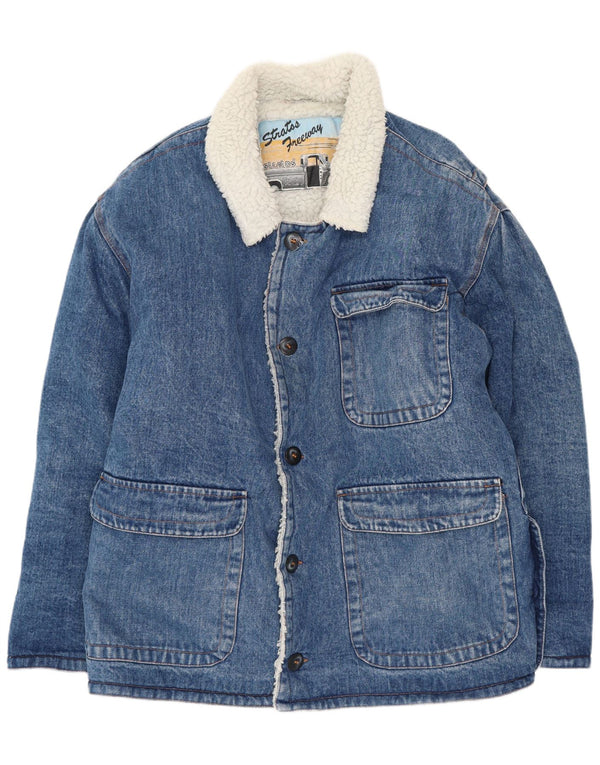 Jachetă pentru bărbați Stratos Sherpa Denim UK 38 Medium Blue Bumbac Retro
