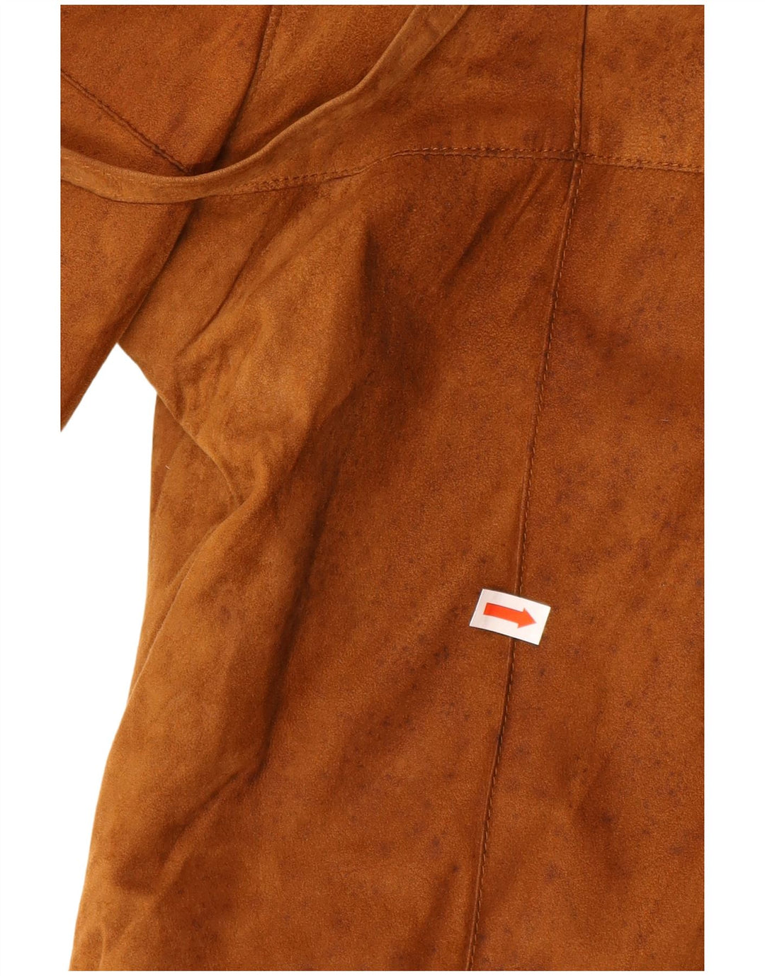 VINTAGE Womens Hooded Suede Jacket UK 8 Small Brown