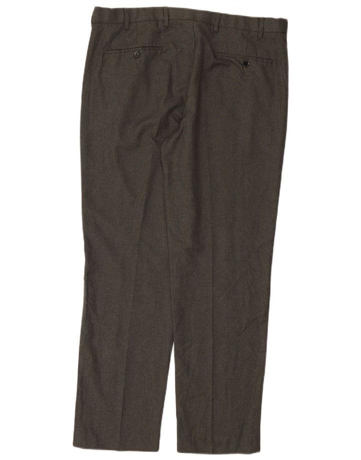 Marks & Spencer Pantaloni de costum pentru bărbați, drepti, cu croiala normală, L38 L31, gri