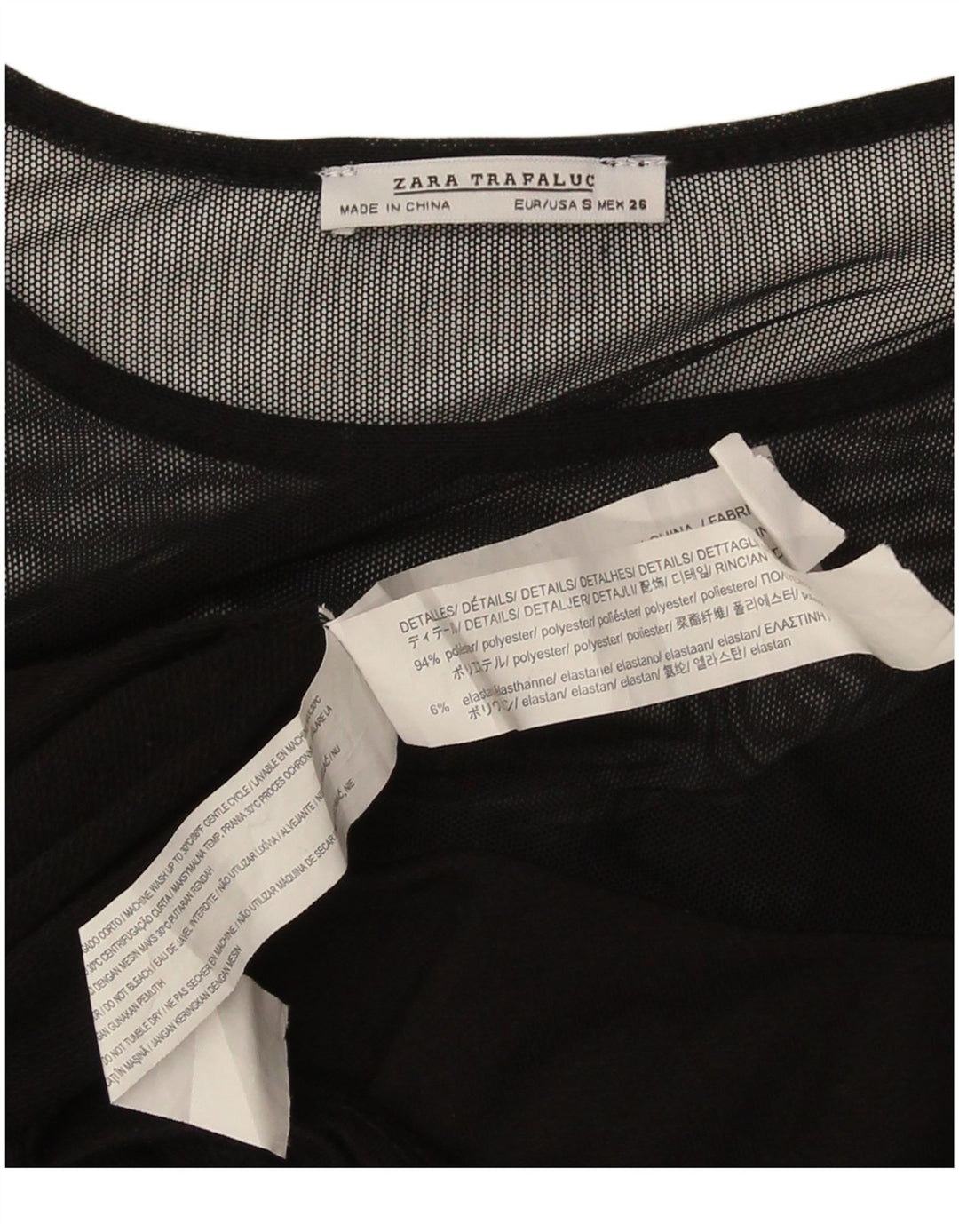 Rochie cu mânecă lungă Zara pentru femei UK 10 Poliester negru mic