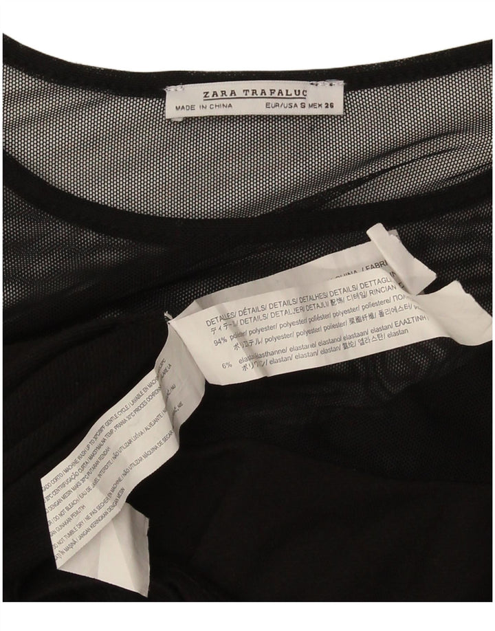 Rochie cu mânecă lungă Zara pentru femei UK 10 Poliester negru mic