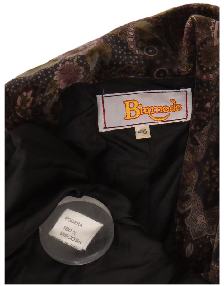 Blazer Blumode pentru femei cu 2 nasturi EU 46 XL Maro Floral