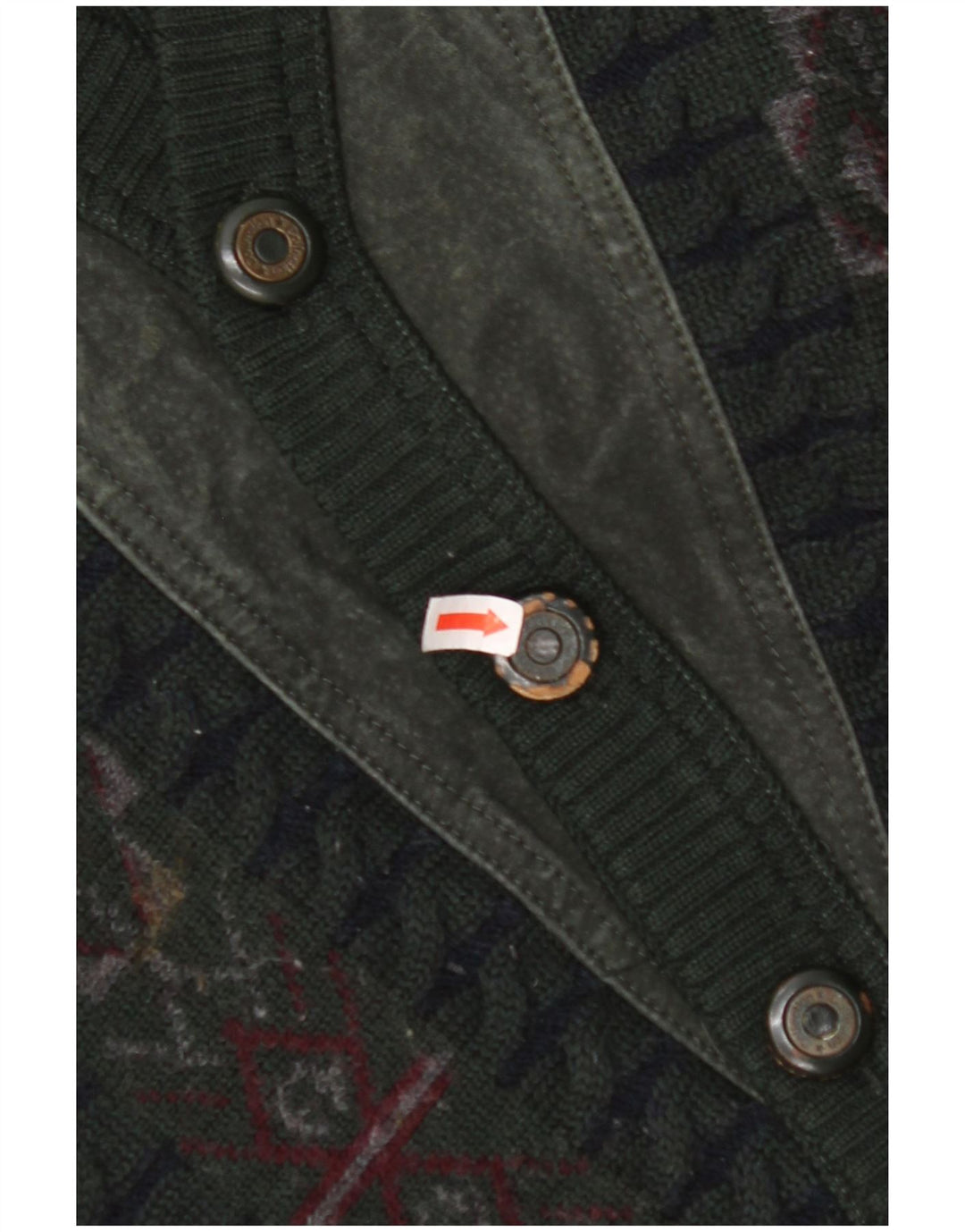 MALAGRIDA Pulover Cardigan pentru bărbați Lână virgină geometrică verde mediu