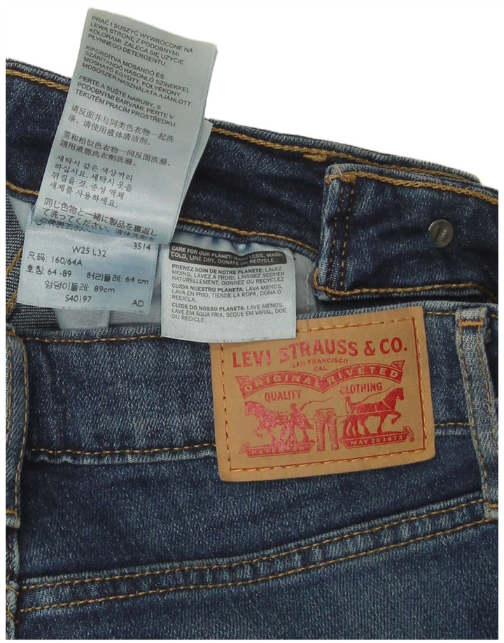 Blugi evazați Levi's pentru femei cu talie înaltă L25 L32 bumbac bleumarin