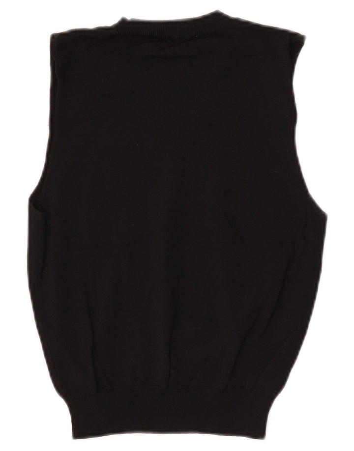 Zara femei Crop Vest Tank Top UK 8 Poliester negru mic