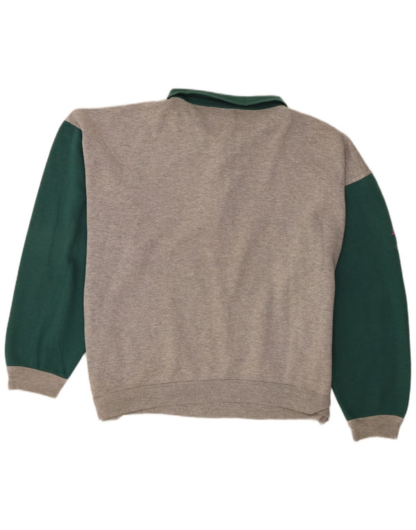 Pulover Roby pentru bărbați, cu gât polo, 2XL, bumbac color bloc, gri
