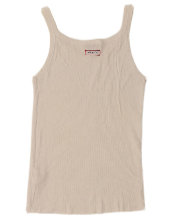 Max & Co. Crop Cami Top pentru femei UK 12 Medium White Bumbac