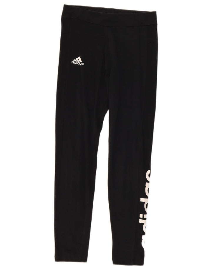 Leggings grafic Adidas pentru femei, mediu sport, negru