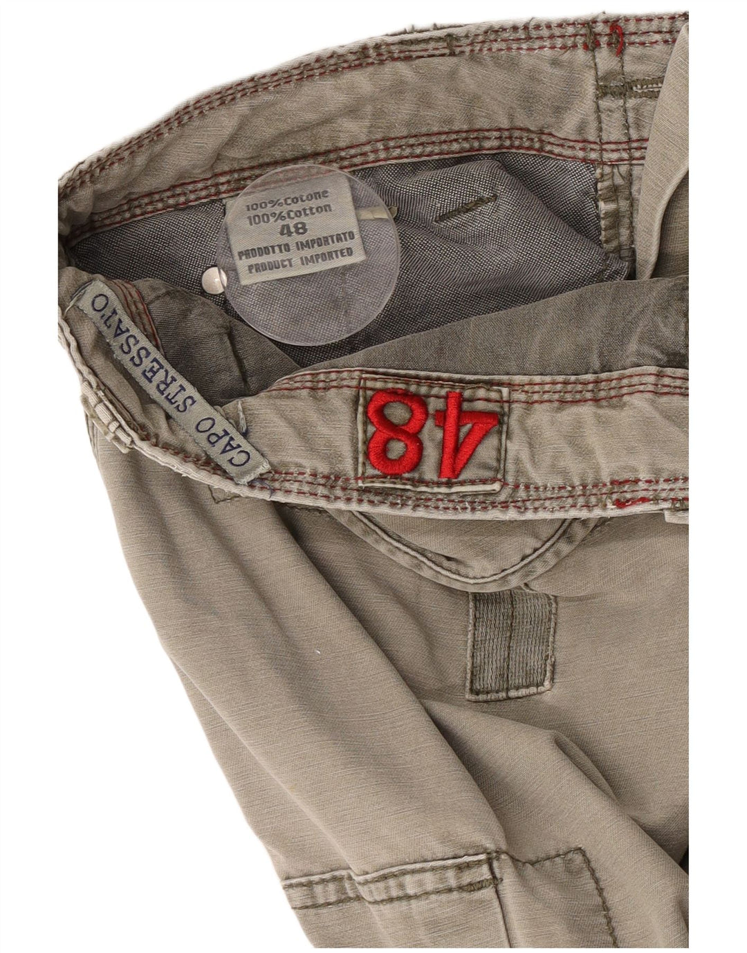 Pantaloni scurti cargo vintage pentru bărbați IT 48 Medium W32 Kaki Bumbac