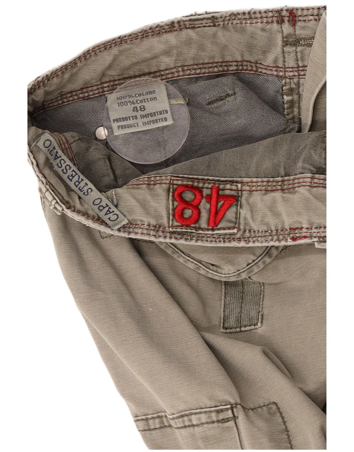 Pantaloni scurti cargo vintage pentru bărbați IT 48 Medium W32 Kaki Bumbac