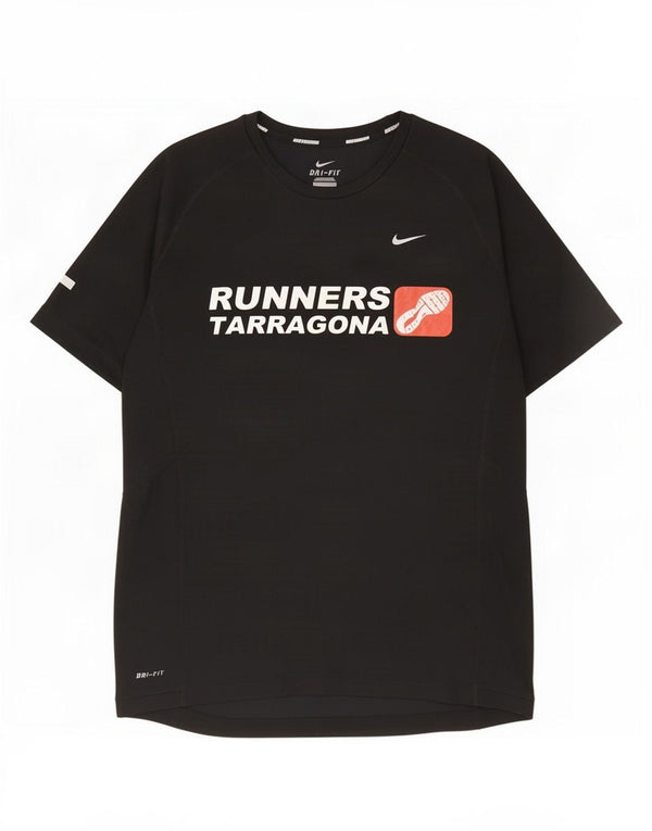 Tricou grafic Nike Dri Fit pentru bărbați Top mediu negru