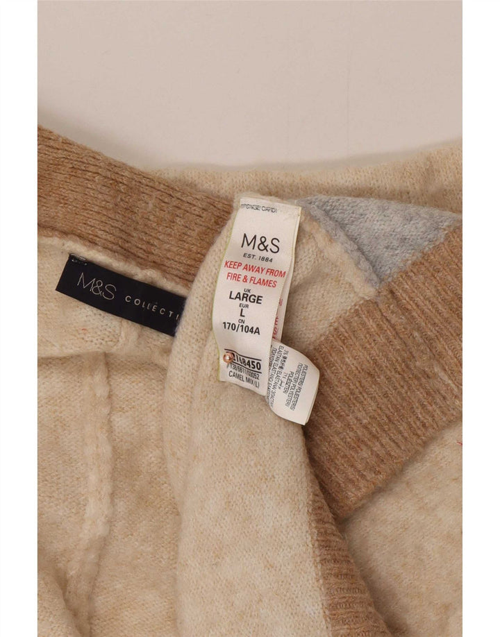 Pulover cardigan cu paragate pentru femei Marks & Spencer UK 16 mare bej