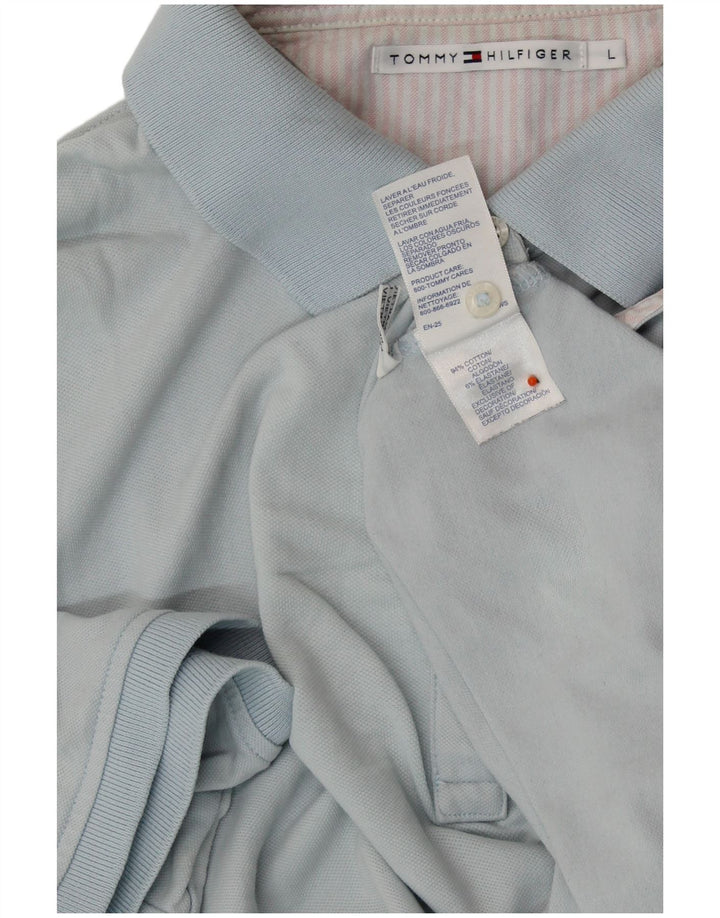 Tricou polo TOMMY HILFIGER pentru femei UK 14, mare, albastru, bumbac