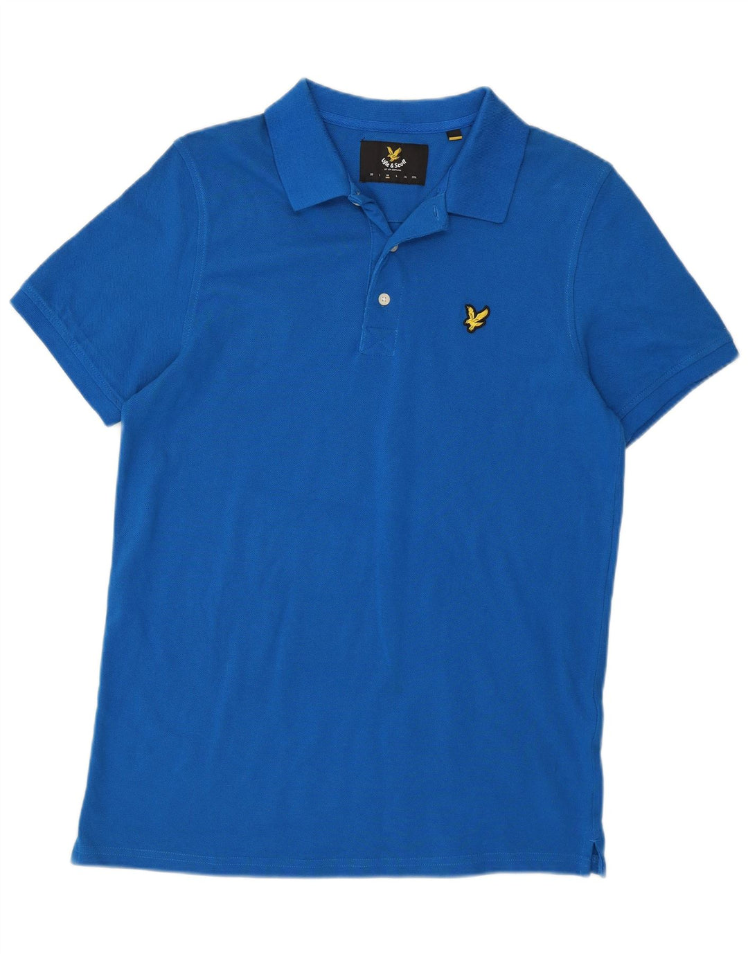 Tricou polo Lyle & Scott pentru bărbați, bumbac albastru mediu