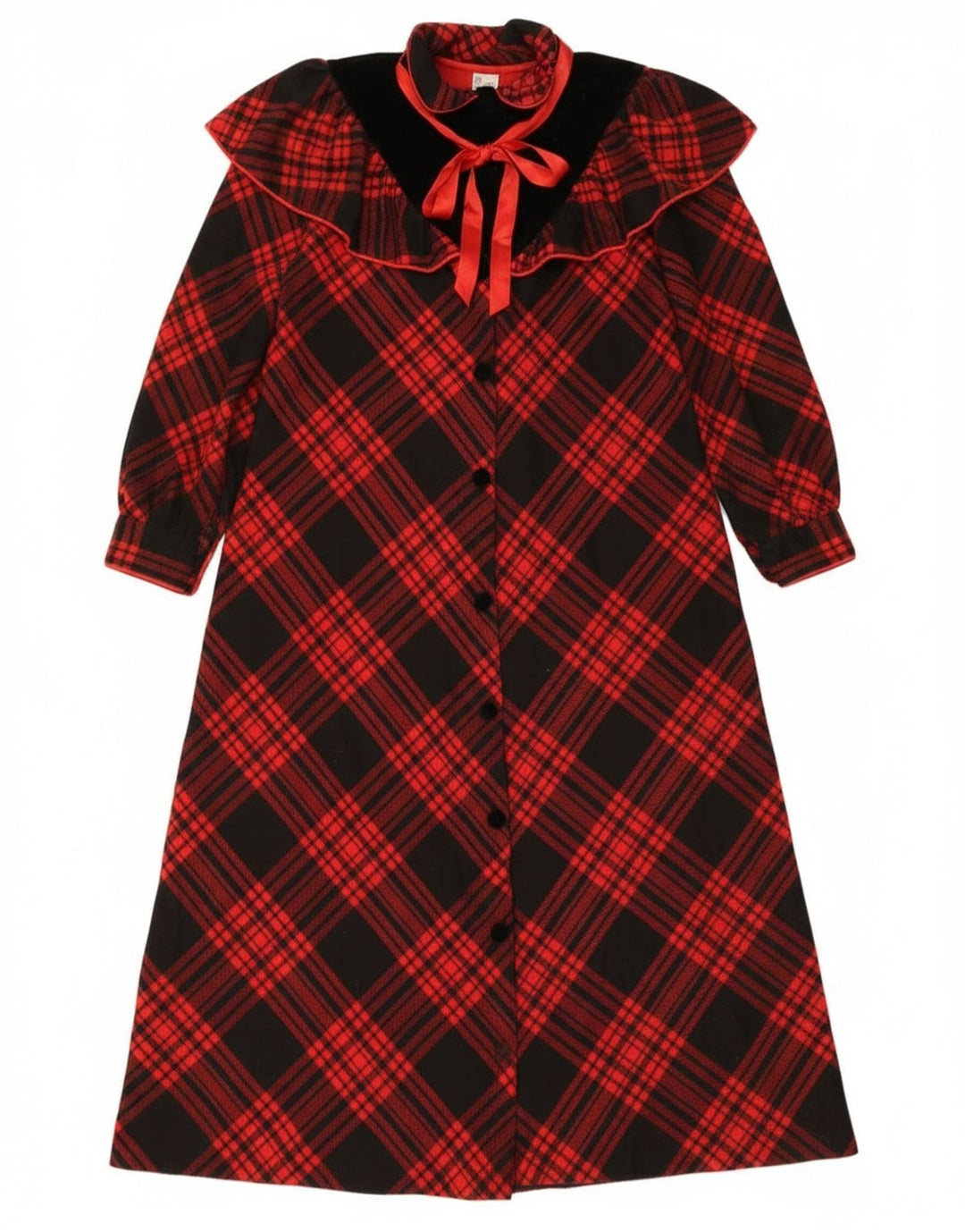 Rochie cămașă maxi vintage pentru femei UK 14 Lână mare cu carouri roșii