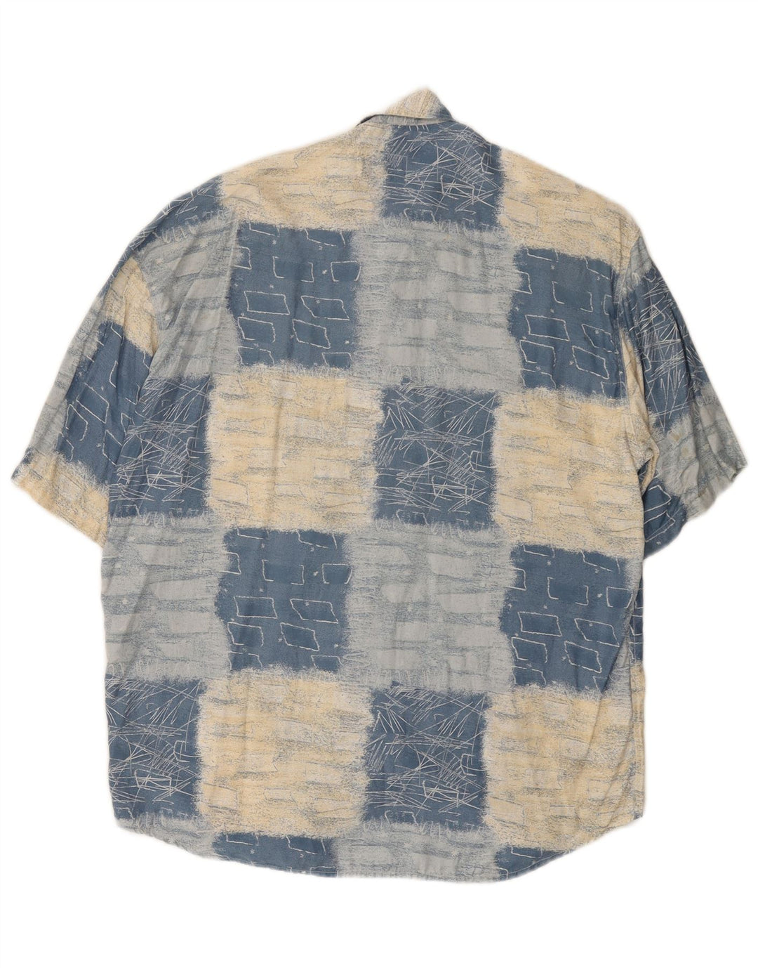 Cămașă cu mânecă scurtă pentru bărbați RAYBEST, albastru mediu geometric