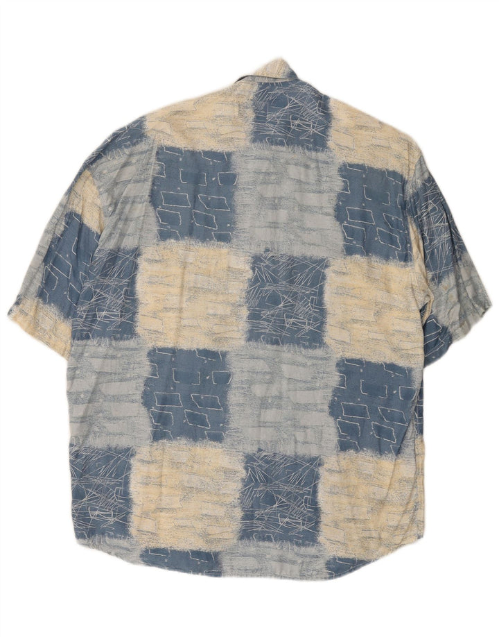 Cămașă cu mânecă scurtă pentru bărbați RAYBEST, albastru mediu geometric