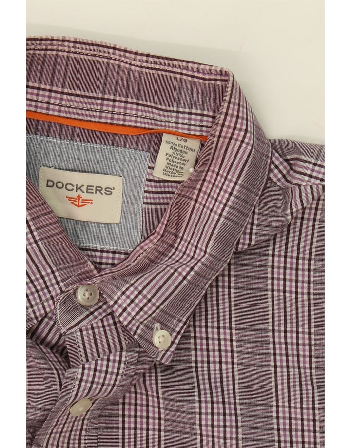 DOCKERS Mens Shirt Large Pink Check Cotton Vintage Dockers and Second-Hand Dockers from Messina Hembry 