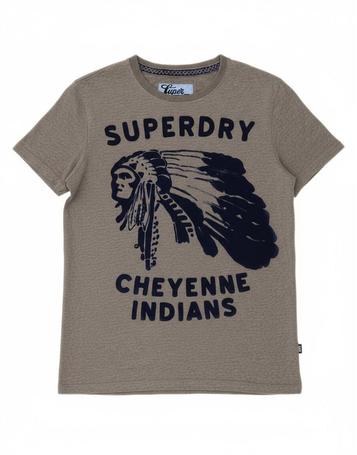 SUPERDRY Mens Graphic T-Shirt Top Medium Grey