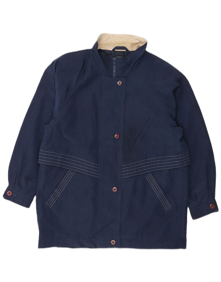 LONDON FOG Palton Towne oversized Windbreaker pentru femei UK 14 Medium Bleumarin