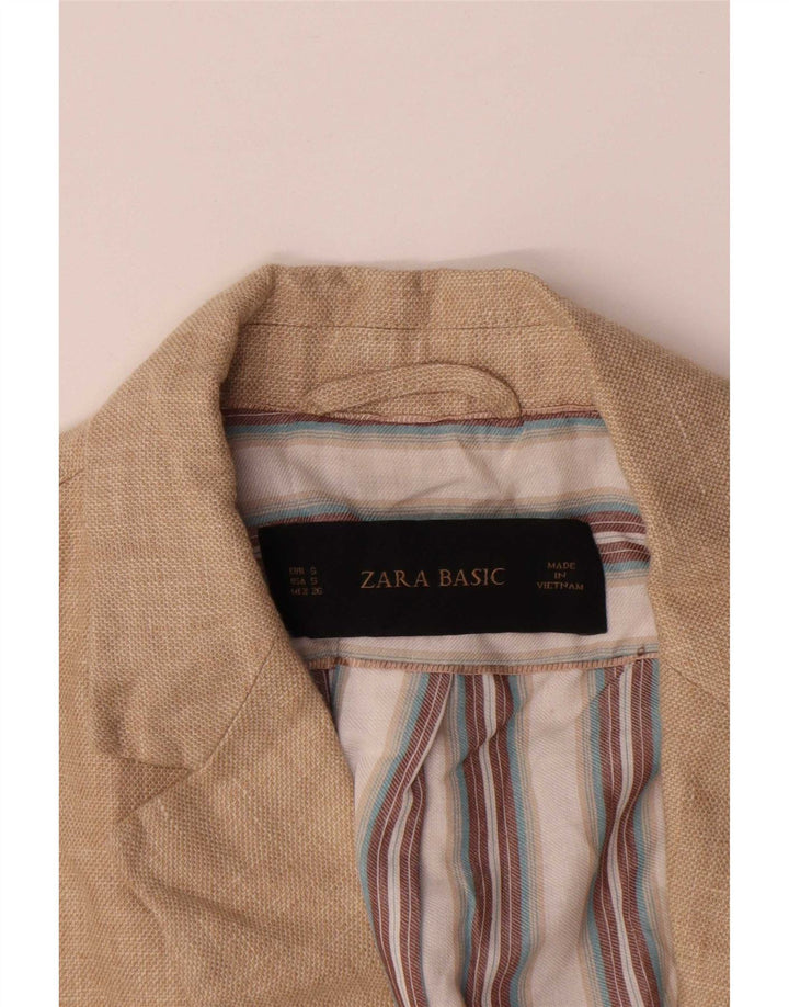 Jachetă pentru femei Zara cu 1 nasture, UK 10, Bej mic