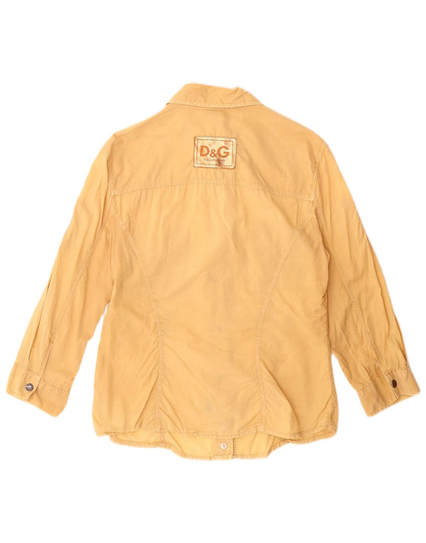 DOLCE & GABBANA Womens Shirt UK 14 Large Beige Cotton