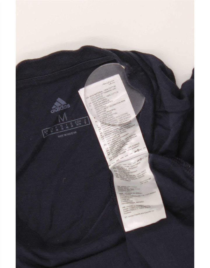 Tricou grafic pentru bărbați Adidas Top mediu din bumbac bleumarin
