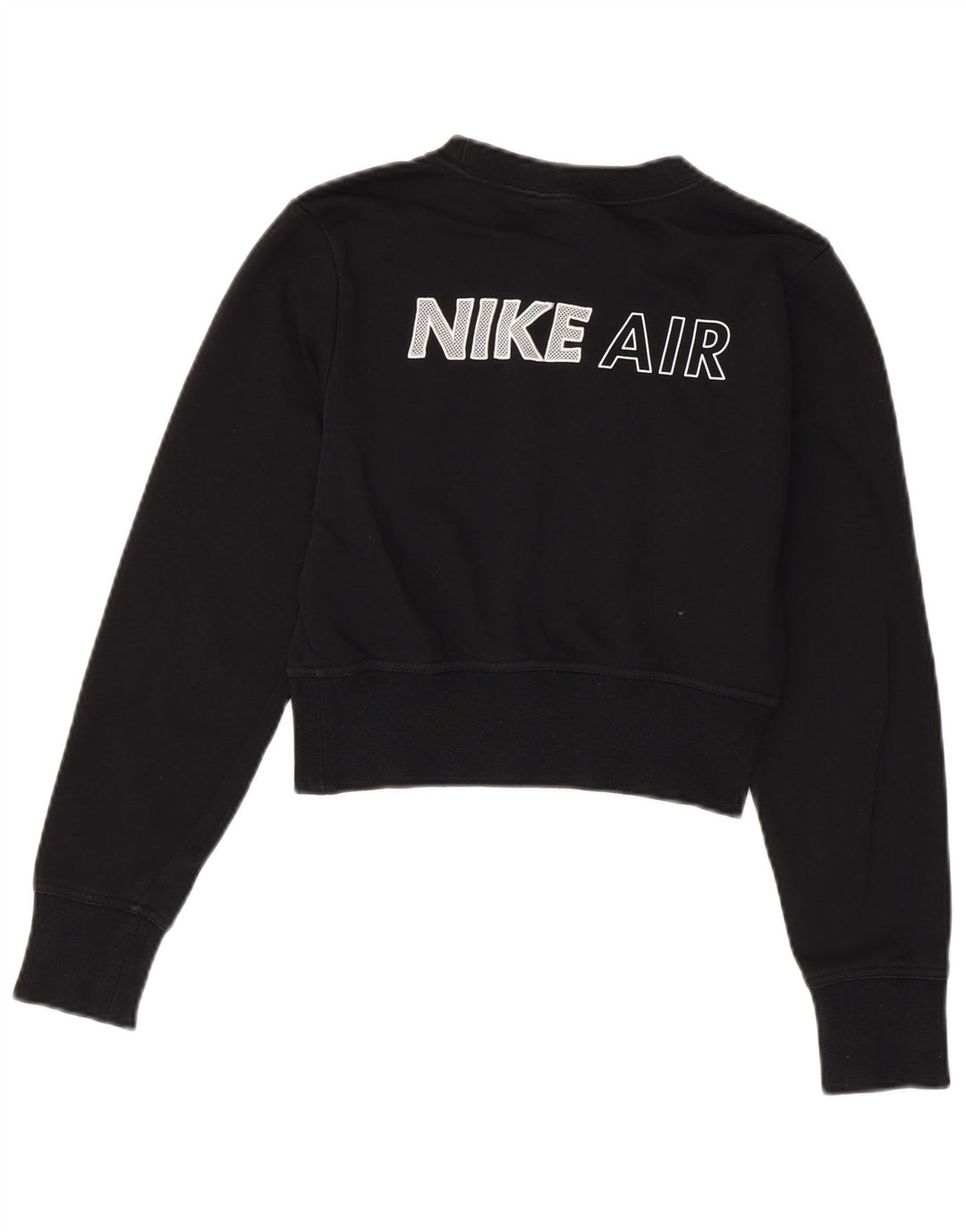Pulover NIKE Crop Graphic pentru femei UK 6 XS Bumbac negru