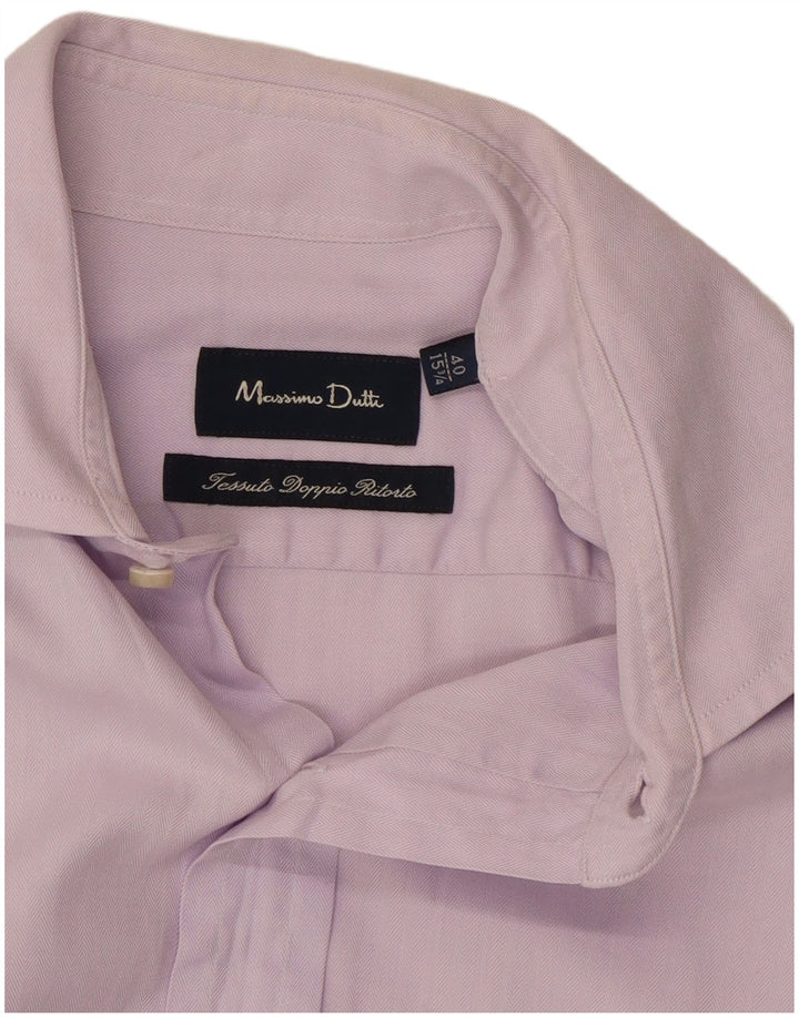 Cămașă Massimo Dutti pentru bărbați Mărimea 15 3/4 40 Medium Purple Herringbone