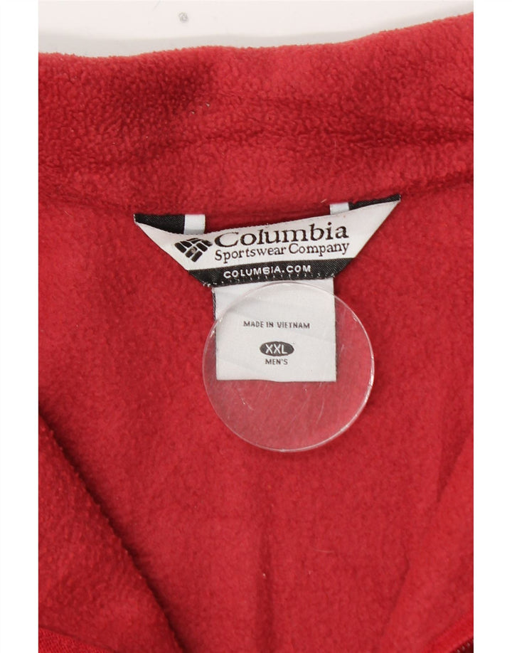 Jachetă fleece pentru bărbați COLUMBIA UK 44 2XL poliester roșu