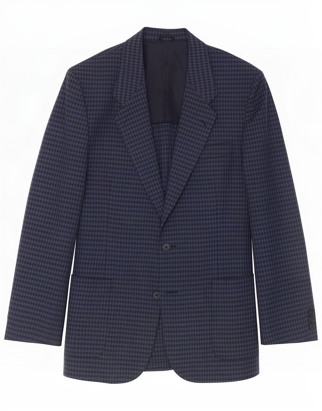 Vintage Mens 2 Button Blazer Jacket IT 50 Large Bluemarin Blue Gingham