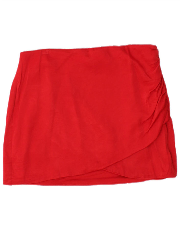 ZARA Womens Mini Skirt Large W30  Red Viscose