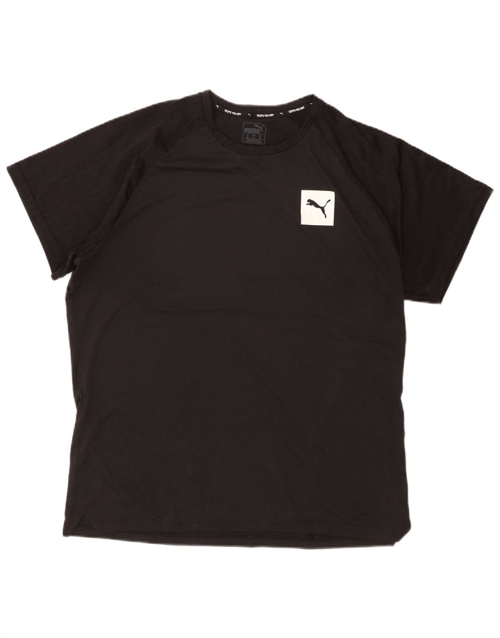 PUMA Mens Graphic T-Shirt Top 2XL Black Polyester
