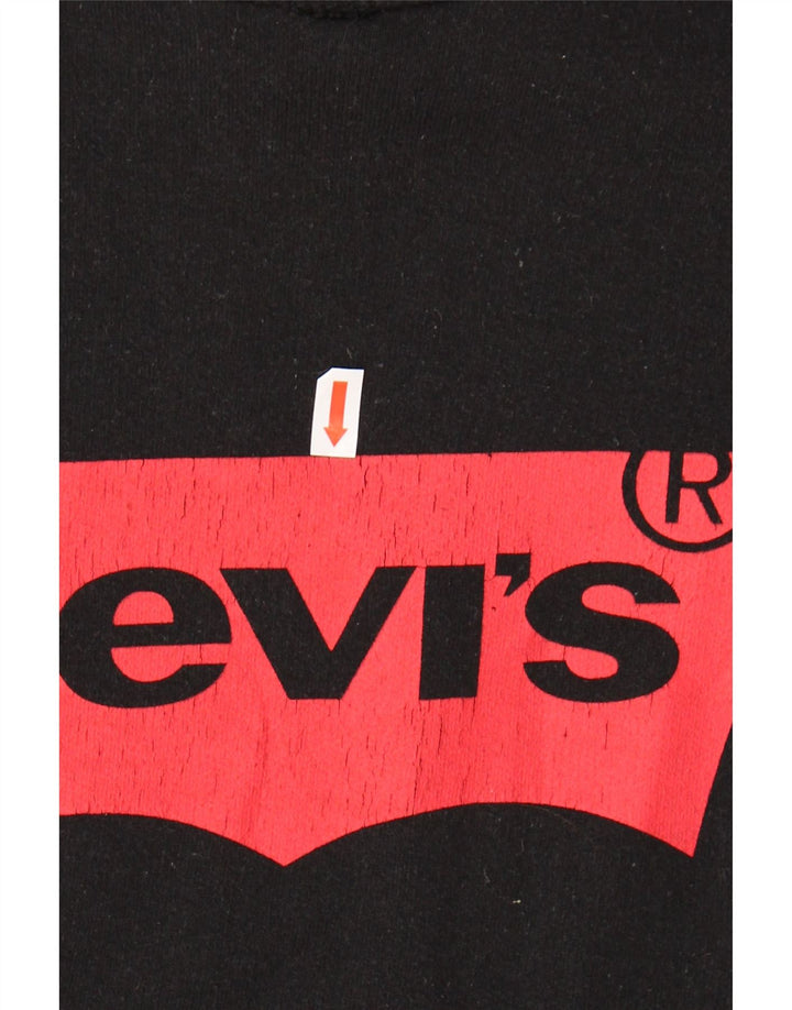 LEVI'S Womens Graphic Sweatshirt Jumper UK 16 Large Black Cotton