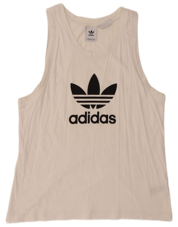 Vesta grafică pentru bărbați Adidas XL, bumbac alb