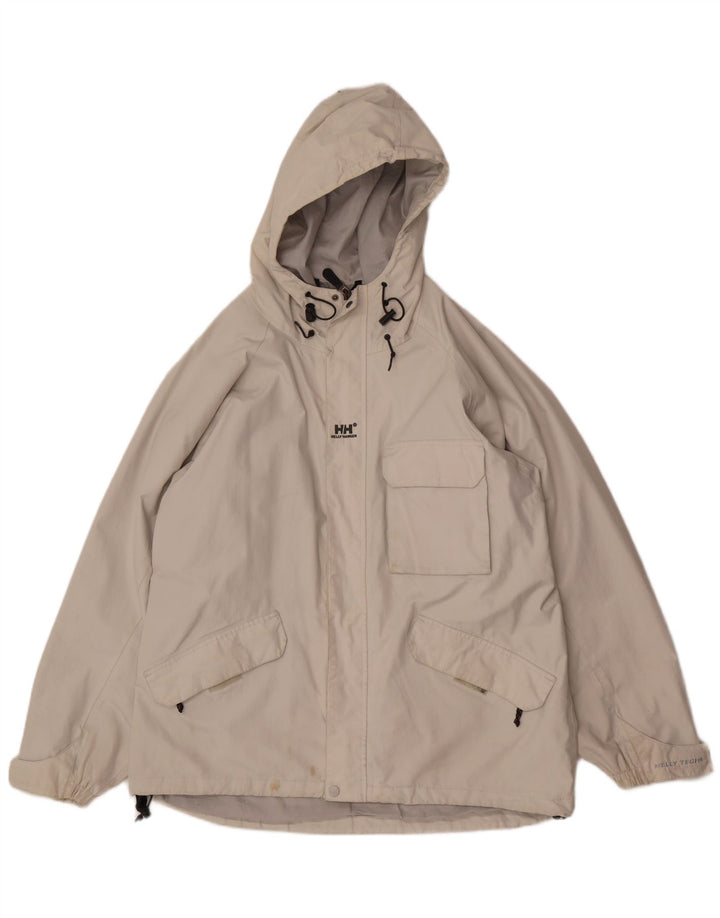 Jachetă de ploaie cu glugă pentru bărbați Helly Hansen UK 40, mare, nailon alb