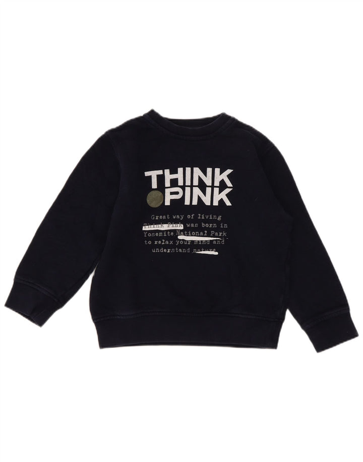 Pulover pentru băieți Think Pink, cu croiala normală, 4-5 ani, bleumarin
