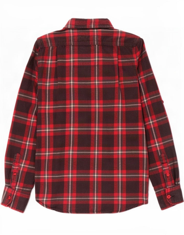 Cămașă de flanel pentru bărbați Superdry, bumbac cu carouri roșii mari