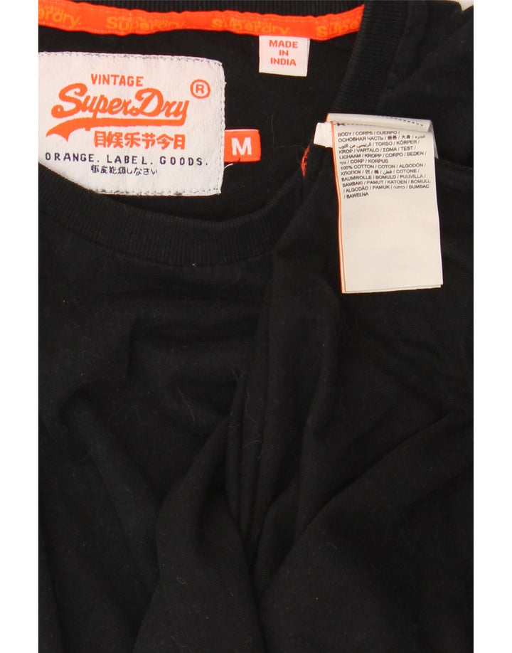 Tricou Superdry pentru bărbați Top mediu negru bumbac