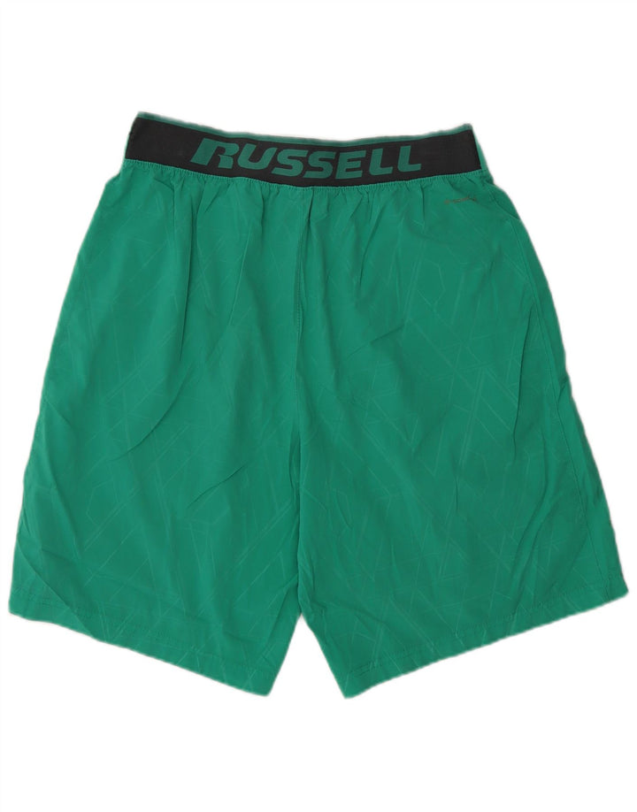 RUSSELL ATHLETIC Pantaloni scurți sport grafic pentru bărbați, verde mediu, geometric