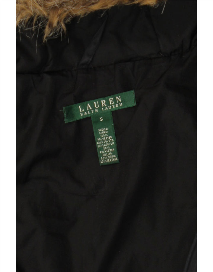 Jachetă căptușită cu glugă pentru femei Ralph Lauren UK 10 Poliester negru mic