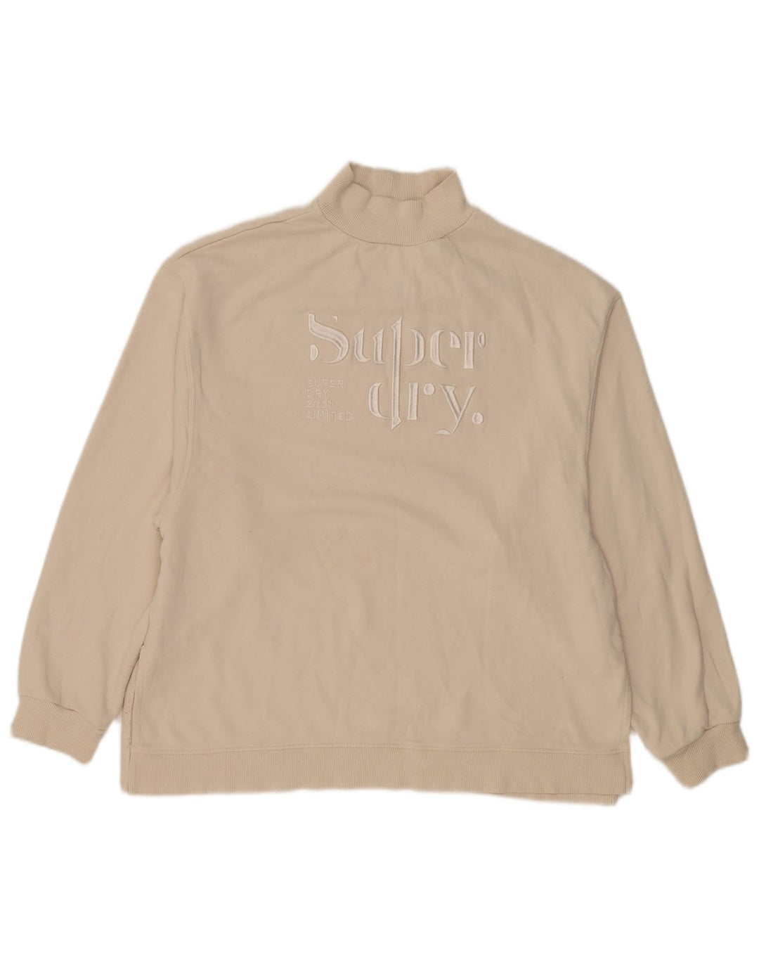 Pulover supradimensionat cu grafic Superdry pentru femei UK 12 Bej mediu